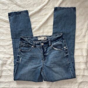 Garage Ripped Girlfriend Blue Jeans